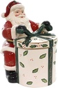 Cosmos Gifts 10455 Emerald Holiday Santa Cookie Jar, 10-Inch