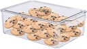 Cookie Containers with Plastic Lid,Large Cookie Box Drawer-Type Food Refrigerator Organizing Stackable Snack Container for Storage and Transportation of Baked Biscuits,Seafood,Vegetables