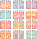 Zhehao 24 Pcs Retro Bachelorette Party Can Coolers Groovy Party Favors Beverage Sleeves Insulated Cooler for Birthday Bridal Shower 70s Disco Decorations Hippies Groovy Supplies, 12 Styles