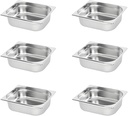 CTJ 6-Pack Hotel Pan 1/2 Size 4'' Deep Commercial Steam Table Pan NSF Stainless Steel Anti-Jam Table Pans Catering Storage Food Pans Metal Food Warming for Hotel, Home, Party, Restaurant, Buffet