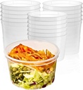 Green Direct 64 oz Plastic Round Deli Containers with Lids - Freezer Safe, BPA-Free, Disposable Food Storage for Soups, Ice Cream, and Meal Prep - Pack of 8