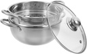 Double Layered Stainless Steel Steamer Pot Rustproof Food Steamer for Cooking Capacity for Steaming Vegetables and Seafood