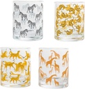 Godinger Double Old Fashioned Glasses with Jungle Animals, Set of 4