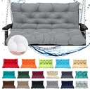 Bench Cushion Porch Swing Cushions Outdoor, Patio Chair Cushions High Back Waterproof Bench Pad 60 inch Thicken Swing Replacement Cushions for Outdoor Furniture (Light Grey 60x40in)