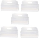 5Pcs Portable Roll Cake Packaging Boxes Handheld Transparent Baking Containers for Bread Cookies and Treats Easy Assembly Pet Food Storage
