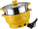 Small Electric Cooking Pot Stainless Steel Double Layers Stockpot Steamer for Home Kitchen Easy to Use Multifunctional Boiler for Soup and Steaming Food