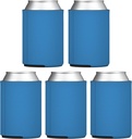 TahoeBay Blank Can Cooler Sleeves (5-Pack) Plain Soft Insulated Blanks for Soda, Beer, Water Bottles, HTV Vinyl Projects, Wedding Favors and Gifts (Neon Blue)