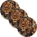 3 Pcs Heat Proof Trivet for Crock Pot 15in Pan Pad Kitchen Decor alfombrilla de para cocina Tribal Animal Lion Earthy Color