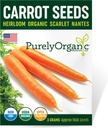 Organic Carrot Seeds (Scarlet Nantes) - Approx 1500 Seeds - USDA Organic, Non-GMO, Open Pollinated, Heirloom, USA Origin
