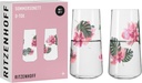 RITZENHOFF 6151001 Universal Glass Set - Summer Sonett Series - 2 Pieces with Flower Motif - Made in Germany - Pink