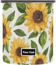ALAZA Retro Sunflower Leaves Kitten Cats Airtight Coffee Bean Canister Customed 30oz Food Storage Containers with Lids For Gournd, Tea, Sugar, Flour, Rice, Cereal, Candy Cookie Jar