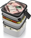 Bento Box Adult Lunch Box Lunchable Food Container with Utensil Cartoon Style Desk Lunchbox Leak-Proof Lunch Containers Double Layer Bento Box for Dining Out Work Picnics Travel