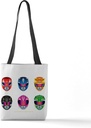 CafePress Power Rangers Helmet Icons 13"x13" Reusable Grocery Shopping Sling Tote Bag