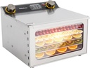 Food Dehydrator Machine, Stainless Steel 6 Trays Electric Food Dryer Machine with 30-90℃ Control and Knobs Timer Food Dehydrator Small for Food,Jerky, Fruit,Veggies,Meat (6Trays Knobs)
