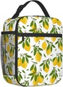 Lemon Lunch Bag Insulated Lunch Box for Boys Girls Portable Reusable Leakproof Cooler Teen Tote Lunchbox for Picnic Travel Camping Outdoor