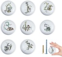 8Pack1.5 Ceramic Animal Cabinet Handle Knob Rabbit with Flowers Number Safari Animal Nursery Cabinet Room Drawer Knobs and Pulls