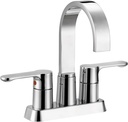 Designers Impressions® 685564 Polished Chrome Two Handle Lavatory Bathroom Vanity Faucet - Contemporary Bathroom Sink Faucet with Matching Pop-Up Drain Trim Assembly