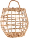 1pc Woven Rattan Egg Basket for Kitchen Storage Decorative Wall-mounted Garlic and Ginger Holder Random Handcrafted Flower Basket for Home Decor and Organization