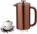 8-Cup Double Wall Insulated Stainless Steel French Coffee Press, 32-Ounce Durable Coffee Tea Maker with Stainless Steel Plunger, Copper