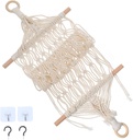 Alipis Cotton Rope Hanging Fruit Basket Kitchen Decorative Vegetable Net Bag Woven Pendant for Fruit Storage Beige Easy to Install Suitable for Kitchen and Home Organization