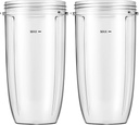 MEET JUICE Blender Replacement Cups for Nutribullet Blender, 32oz Cups Compatible with Nutri Bullet 600W/900W Blenders (2-Pack)