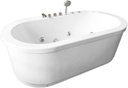 Whirlpool Freestanding Modern White Bathtub Double Pump 16 Nozzles Hot Tub Hydrotherapy RIO