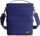 PackIt MOD 3-IN-1 Lunch Box, True Blue, Triple Function System, Insulated and Freezable with ECOFREEZE Technology, Removable Crossbody Strap, Top Handle, Designed for Fresh Office or Work Lunches