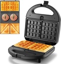 OSTBA 3 in 1 Sandwich Maker Panini Press Waffle Iron Set with 3 Removable Non-Stick Plates, 750 W Toaster Perfect for Sandwiches Grilled Cheese Steak, Black