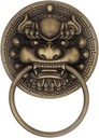 Antique Ring Door Knocker, Door Knocker Bronze Thickened Door Handle Retro Villa Entrance Door Old House Door Decoration Accessories/Brass/13.5Cm Diameter ( Color : Black , S(Color:Bronze,Size:13.5Cm
