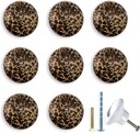 JamJam 8pack 1.5" Ceramic Vintage Unique Fun Animal Leopard Print Cabinet Door Furniture Dresser Dresser Drawer Knobs and Pulls