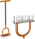 39in Lawn Aerator Spike Tool with 304 Stainless Steel Spikes Heavy Duty Lawn Aerator with Wide Foot Plate Rubber Handle for Soil Aeration, Grass & Yard Care