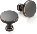10 Pack 1-1/4 Inch Oil Rubbed Bronze Cabinet Knobs Brushed Bronze Drawer Knobs Round Bronze Cabinet Pulls, ZK2302 Kitchen Hardware for Cabinets Drawers Bedroom Dresser Cupboard Bathroom Vanity