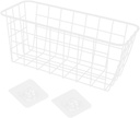 ABOOFAN Wrought Iron Hanging Storage Basket for Kitchen Bathroom White Over Door Organizer with Sticky Hooks Multi Functional Cabinet Storage Rack for Spices Cups Iron Construction