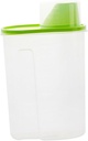 PRETYZOOM Clear Airtight Large Food Storage Container with Pour Spout and Measuring Cup for Grains Beans Cereal Rice Nuts Dampproof Kitchen Pantry Organizer in Green