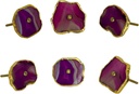 Perilla Home Set of 6 Pink Agate Knobs Kitchen Cabinet Hardware Cupboard Glass Door Dresser Wardrobe and Drawers Pulls