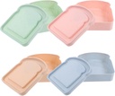 PRETYZOOM 4pcs Portable Lunch Box Toast Slice Waffle Containers Sandwich Boxes for Adults Reusable Sandwich Containers Sealing Lids Compact Storage for Bread