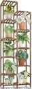 Bamworld Plant Stand Indoor Outdoor 11 Tire Tall Large Wood Plant Shelf Multi Tier Flower Stands Garden Shelves Wooden Plant Display Holder Rack for Living Room Corner