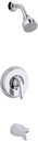 Kohler PLS15601-4S-CP Coralais bath and shower valve trim with lever handle and slip-fit spout, less showerhead, project pack