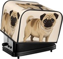 4 Slice Toaster Covers Bread Machine Cover Quilted Dustproof Fingerprint Protectors Small Washable Appliance Cover Cartoon Pug Bread Maker Dust Protection Universal Size