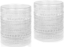 Set of 2 Crystal Cocktail Glasses, 10 oz Vintage Hobnail Drinking Glasses, Textured Bubble Glass Cups, great for Water and Mixed Drinks (2 SET)