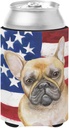 Caroline's Treasures BB9688CC French Bulldog Patriotic Can or Bottle Hugger Cooler Washable Drink Sleeve Collapsible Beverage Insulated Holder, Can Hugger, Multicolor