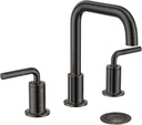 Oil Rubbed Bronze Bathroom Faucet, Lava Odoro 8 Inch Widespread Bathroom 3 Hole Faucet for Sink, Solid Brass 2 Handle with Pop Up Drain Supply Line, BF503-ORB