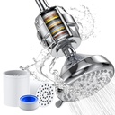 Shower Head and 20 Stage Shower Filter, High Pressure 5 Spray Settings Filtered Showerhead with 3 Replaceable Filter Cartridges for Removing Chlorine Fluoride, Polished Chrome