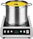 AMZCHEF Induction Cooktop Commercial, Professional Portable Burner, 1800W Countertop Stove Burner with ETL-Certified Induction Hot Plate 3 Hours Timer,8 Temperature & Power Levels,LCD Screen