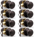 Probrico Interior Passage Door Knobs 8 Pack, Closet/Hallway Door Handles Inside, Interior Oil Rubbed Bronze Door Knob Without Key