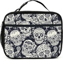 Skull Lunch Bag Insulated Reusable Lunch Box Kids Girls Boys Cooler Thermal Tote Bag For Men Women School Work Picnic