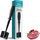 Meat Chopper - 5 Curve Blades - Ground Beef Masher - Heat Resistant Meat Masher Tool for Hamburger Meat, Ground Beef, Turkey & Nylon Hamburger Chopper Utensil Non-scratch Utensils