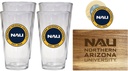 R and R Imports Northern Arizona Lumberjacks Officially Licensed Kitchen Pack - Wood Cutting Board, 4 Pint Glasses & Magnetic Bottle Opener