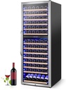 24" Wide Dual-Zone Wine Fridge 154-Bottles, Tall Freestanding/Built-in Wine Cooler Refeigerator, Large Capacity Dual Zone Wine Cellar For Wine Collection, Low Noise and Fast Cooling