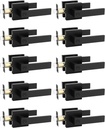 10 Pack Black Door Handles, Privacy Door Lever Set for Bedroom and Bathroom, Left or Right Handed, Matte Black Finish, 1.72 lb per Lever
